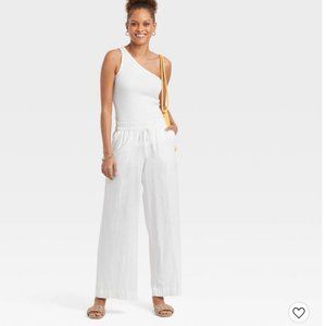 A new Day women's cropped wide-leg linen pants